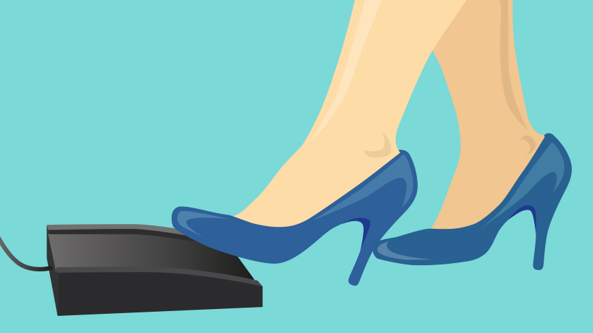 En illustration föreställande en fottrampa